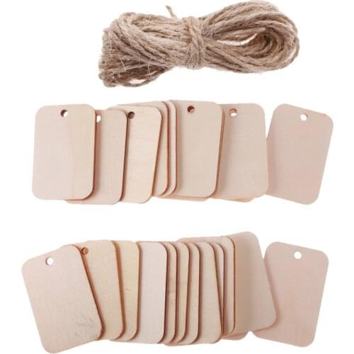 25pcs Natural Wood Rustic Gift Tags Label Wedding Favor Crafts Xmas Ornament