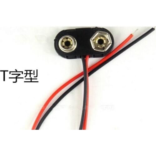 30pc 9 Volt 9V battery clip snap on connectors T Type new