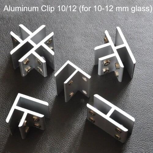 4 Pieces 8-10mm 10-12mm Aluminum Alloy L/T/X/H-Shaped Glass Acrylic Clip 90 Right Angle Connection 180 Connector Fixture