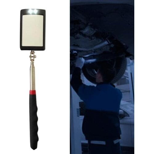 80% Hot Sale Car Auto Bottom Repair Angle Adjustable Telescopic Inspection Mirror LED Light