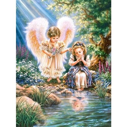 Angel Portrait DIY Cross Stitch 11CT Embroidery Kits Needlework Craft Set Printed Canvas Cotton Thread Home Decoration Sale