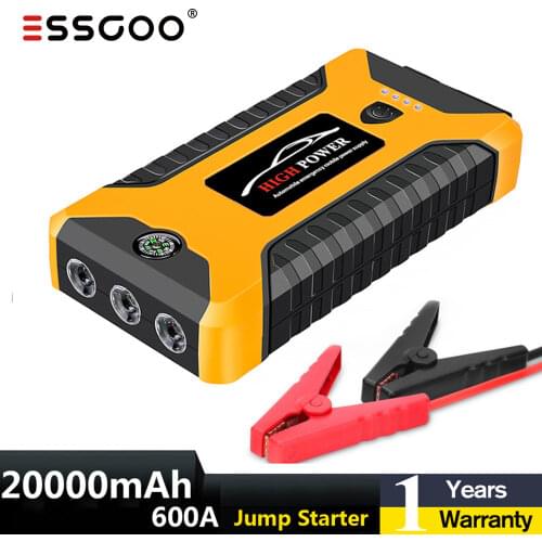 Car Jump Starter Power Bank 20000mA 600A 12V Output Portable Emergency Start-up Charger for Cars Booster Battery Starting Device