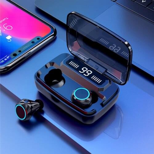 Wireless Earphones Bluetooth 5.0 TWS Digital display touch With LED display Binaural Stereo Power Bank Headsets With Microphone