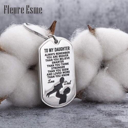 To My Daughter Keychain Back To School Inspirational Gifts Key Chain From Dad Mom Birthday Gifts for Girls Boys Keyring