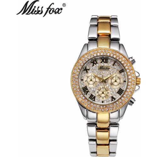 Miss Fox Brand Womens Charming Quartz Watches Damenuhr Beauty Luxury Fashion Accessories Crystal Clock Reloj Mujer Relojes
