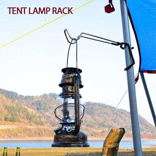 Tent Pole Lamp Holder Hook Camping Hunting Fishing Lantern Hanger Outdoor Stainless Steel Camping Portable Outdoor Equipment