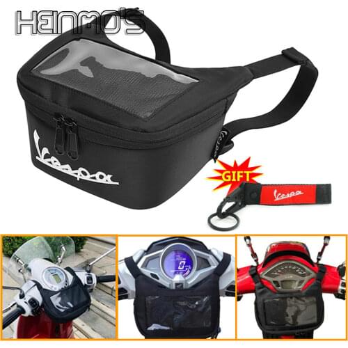 For Vespa GTS GTV LX LXV Sprint Primavera 50 125 150 250 300 300ie Motorcycle Front GPS Storage Earphone Bag Windscreen Backpack
