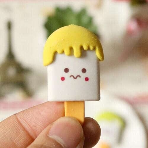 Ellen Brook 1 Pcs Cute Kawaii Pencil Cartoon Ice Cream Kids Novelty School Office Stationery Supply Pretty Sweet Rubber Eraser