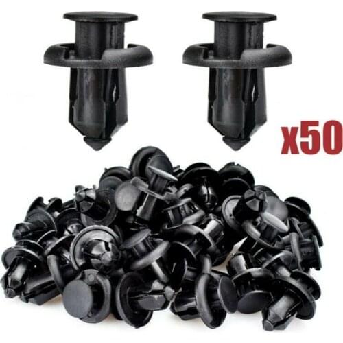 10mm 50Pcs Auto Car Bumper Clips Retainer Fastener Rivet Door Panel Fender Liner For Honda Accord Civic CRV HRV Acura MDX TL