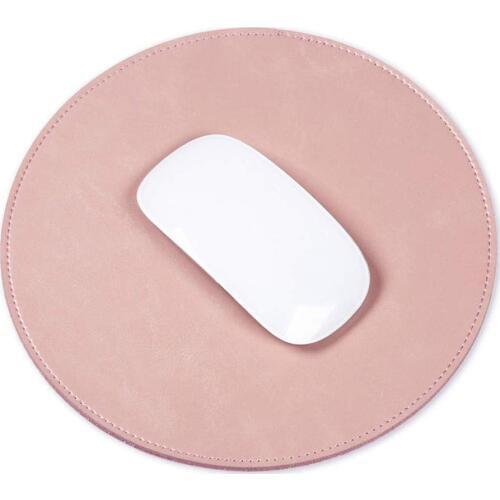Office Round Premium PU Leather Mouse Mice Pad Mat Smooth Surface Non-slip Noiseless for Magic Mouse Microsoft Mouse Mice
