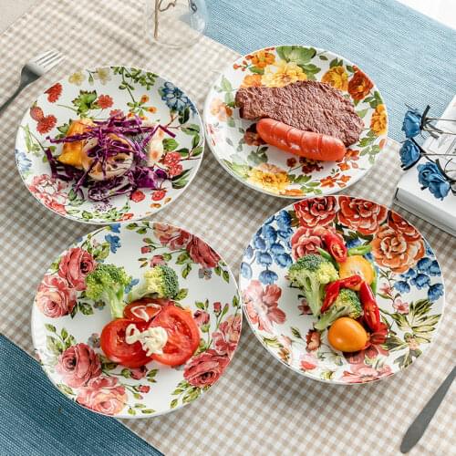 Cute Plate Breakfast Set Dish Household Fruit Plate Salad Dish Plate Personalized & Creative Ceramic Dish Tableware