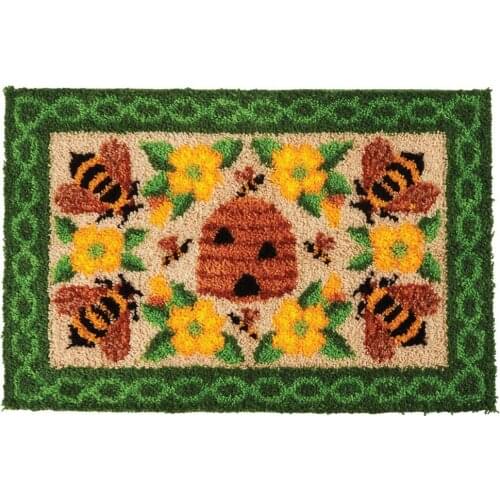 Latch Hook Kits With Printed Canvas, Soft Simple Embroidery DIY Rug Craft Kit with Include Latch Hook Set, Home Decoration