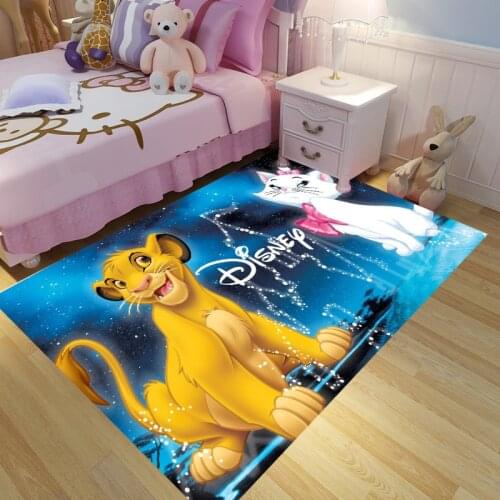 Disney The Lion King Floor Mat Cartoon Marie Cat Baby Crawling Blanket Living Room Bedroom Bedside Adult Children Kids Games Mat