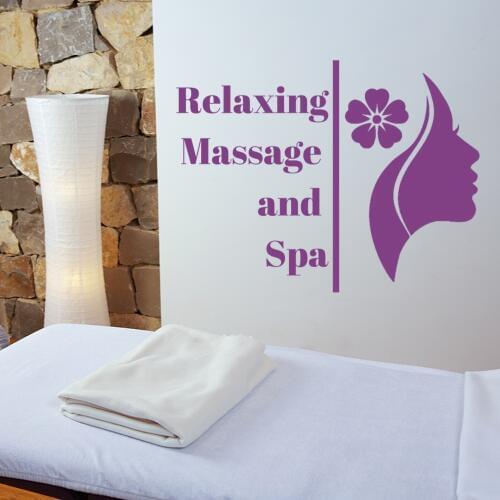 Creative Woman Spa Logo Wall Sticker Decal Spa Sticker Spa Relax Massage Room Wall Decoration A00442