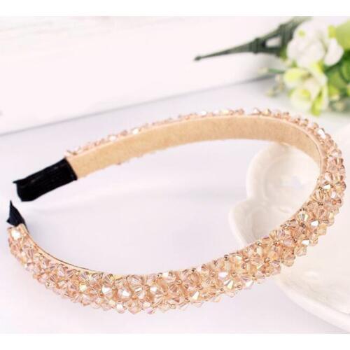 Diamond Hair Band for Women Crystal Pearl Beaded Hair Hoop Hairbands Rhinestone Hair Bows Headbands Sweet Girls Hair Accessories