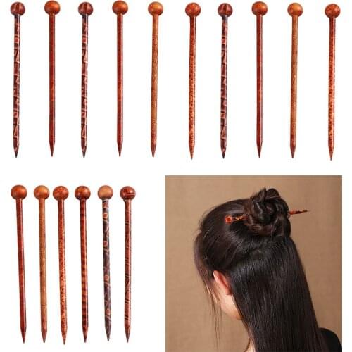 Phenovo Chinese Classic Ancient Handmade Wood Hairpin Hair Sticks Fashion Hairwear for Women Lady Bridal Hair Accessories
