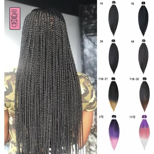 YunRong 26inch Colored Easy braid Pre-Stretched Braided Low Temperature Fiber Long Synthetic Braiding Hair Crochet Braids Hair