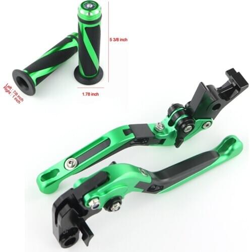 For Kawasaki Z750 2005 Motorcycle Foldable Extendable Adjustable CNC Aluminum Brake Lever Clutch Levers And Handlebar Grips