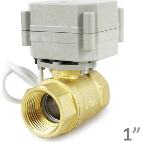1" DN25 AC 110-230V 2 Way Motorized Ball Valve Normally Closed CR2-02 Electrical Brass Ball Valve