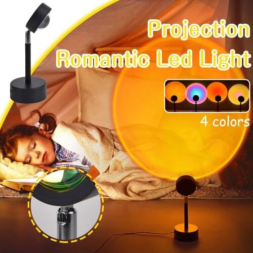 Led Light Rainbow Sunset Projection 180 Degree Rotation Rainbow Projection Lamp For Home Party Living Room Home Bedroom Lamp