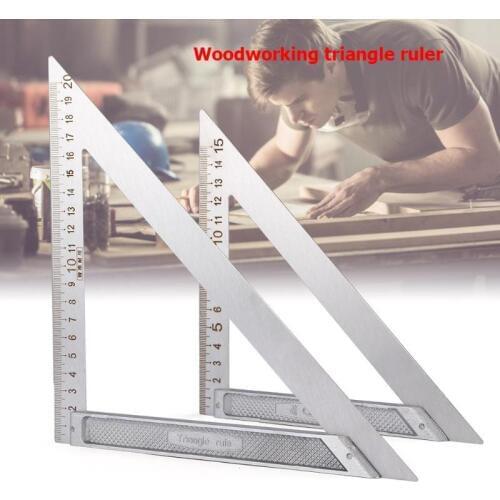Triangle Ruler 90 Degrees Stainless steel Horizontal Woodworking Triangle Angle Speed Square Protractor Trammel Measuring Tool