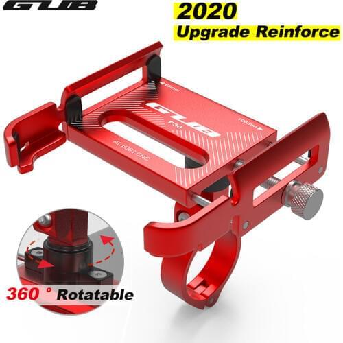 2020 New GUB Bike Phone Holder Aluminum Alloy MTB Bicycle Phone Stand 3.5-7.5 inch Rotatable Motorcycle GPS Mount Support Clips