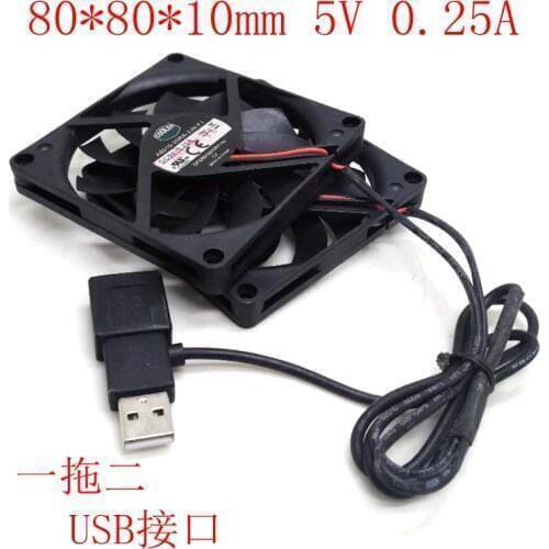 Cooler Master 8010 80MM 8cm usb cooling fan 80*80*10mm fan 5V 0.25A Super Silent fan with usb connector