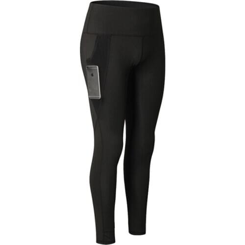 Womens Fitness Trousers Gauze Pocket Yoga Running Training Tight Elastic Quick-Drying Sports Trousers 2028