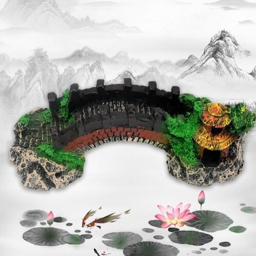NICEYARD 1PC Landscape Ornaments Pavilion Aquarium Decoration Fish Tank Bridge Tree For Fish Tank Ornament Decors