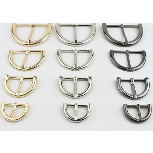 1pcs Metal Semicircle Shape Single Pin Belt Buckle Fashion Adjust Buckle for Leather Craft Bag Strap Belt Shoes Garment Webbing