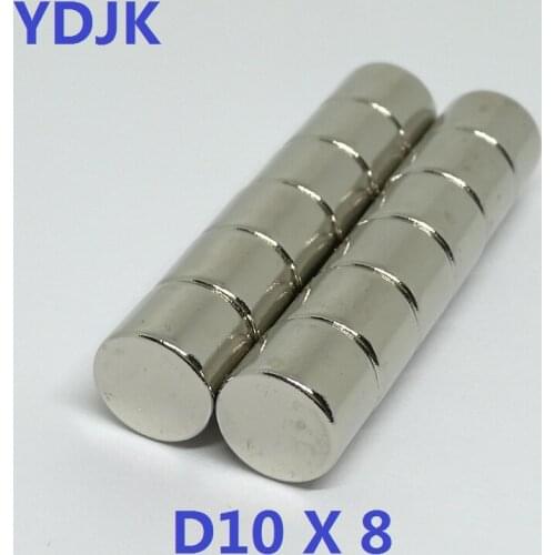 100PCS/LOT Neodymium magnet 10*8 disc Rare earth permanent Magnet 10x8 N35 NdFeB Magnets 10 x 8