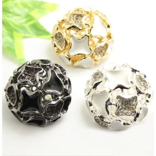 15 Pieces 33 MM High-End Mink Fur Coat Gold Big Buttons Large Metal Buttons With Cutouts And Diamonds Fur Accessories