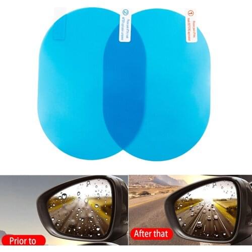 2Pcs Car Rear Mirror Protective Film Oval Car Auto Anti Fog Rainproof Rearview Mirror Protective Film Accessory
