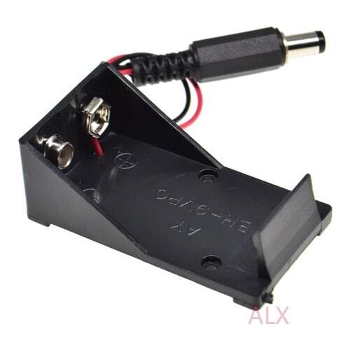 2PCS 9V battery holder with dc male plug 5.5x2.1mm battery case Storage Box for arduino