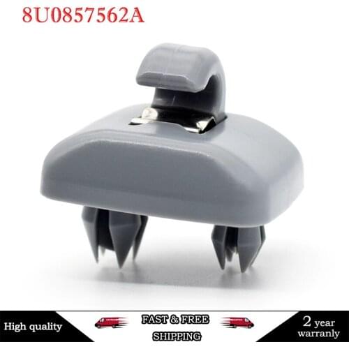 2Pcs For Audi A1 A3 A4 A5 Q3 Q5 S3 S4 S5 TT Allroad Grey Interior Gray Sun Visor Clip Holder Hook Bracket Hanger 8U0857562A