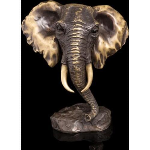 2020 home LIVING ROOM wall TOP Decor ART--20 CM success Elephant ART bronze statue sculpture Decoration brass decorative