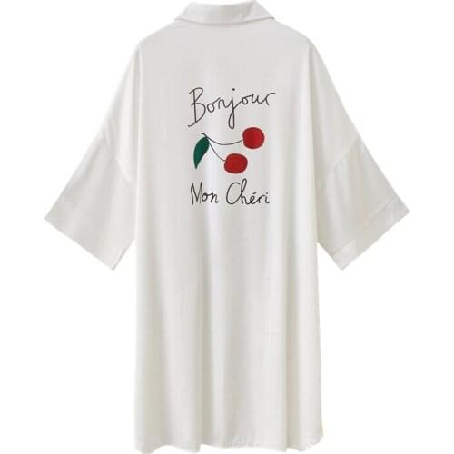 2020 Silk Nightgown for Women Sexy Nightwear Satin Sleepshirt Cute Night Wear Women Sleeping Dress Print Night Shirt