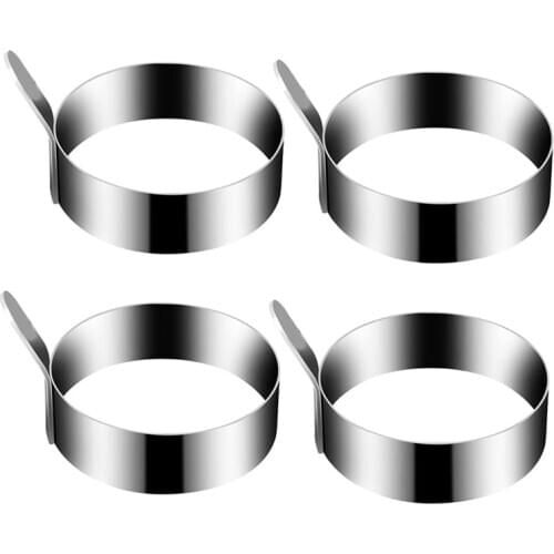4 Pack Round Egg Pancake Maker Mold,Stainless Steel Egg Mold Rings Omelet Mold Kitchen Cooking Tool for Frying McMuffin