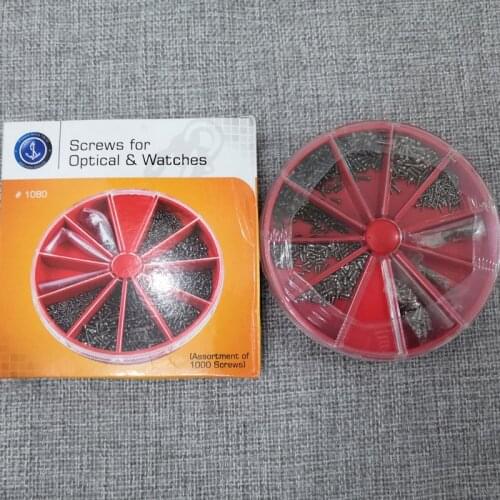 Watch accessories one word screw set round box mixed size one screw 1000 pieces watch screw