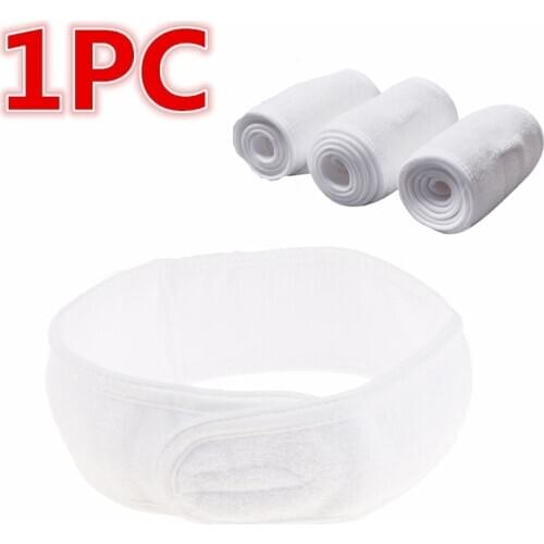 White Hairband Head Band Fabric for Makeup Spa Shower Wash Face Shower Hair Accessories