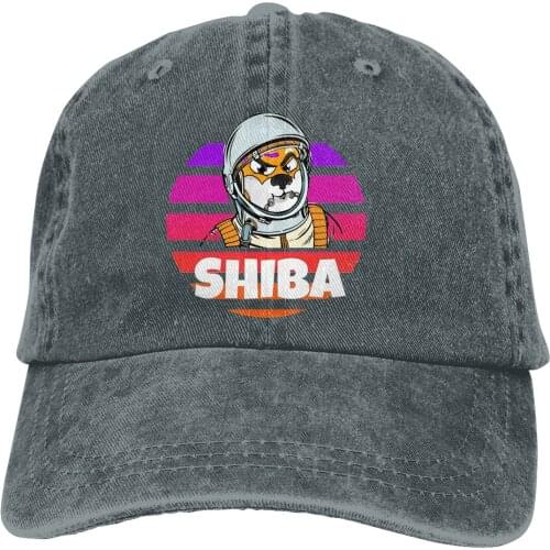 Adjustable Solid Color Baseball Cap Shiba Inu Token Crypto Retro Sunset Washed Cotton Shib Coin Shiba Crypto Sports Woman Hat
