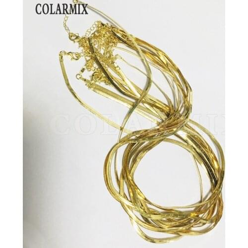 8Pcs Gold color snake chain necklace chain Handmade jewelry gift For lady High quality Accessories for jewelry making