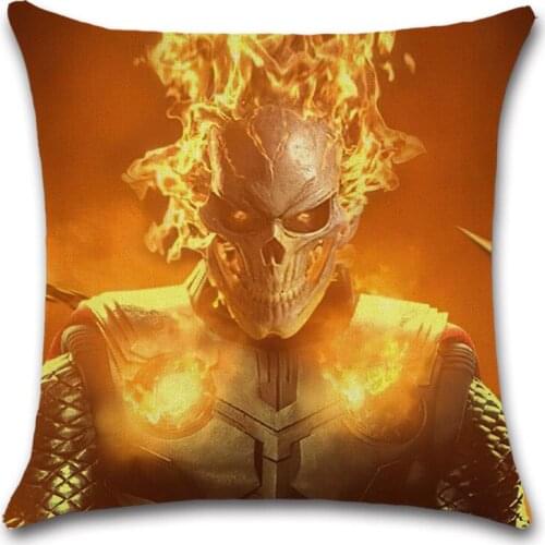 Skull Dead Head Halloween Pattern Linen Cushion Cover Pillow Case Decoration for Home Living Room Sofa Chair Friend Gift