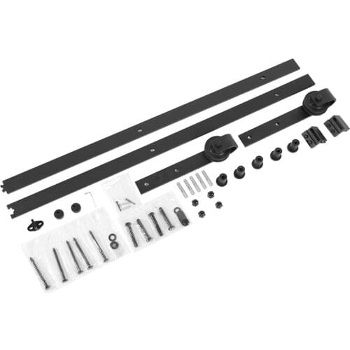 Door Hardware Wood Barn Hanging Wheel Track Roller Design Sliding Barn Door Track System Sliding Door Track rodillo correder