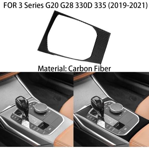 Carbon fiber car interior, gear panel frame decoration, suitable for BMW 3 Series G20 G28 2019 2020 2021 car sticker