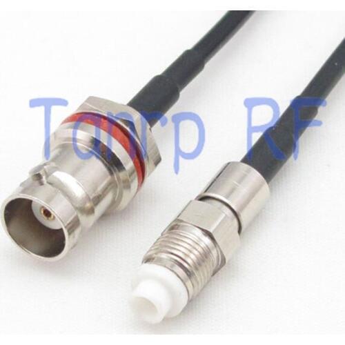 50CM Pigtail coaxial jumper cable RG174 extension 20in mini BNC female with nut bulkhead to FME female jack RF connector adapter