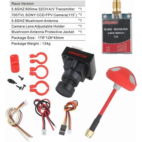 Kingkong 40CH 800TVL CMOS de la FPV 200 mW Transmisor AV 5.8G de Setas Antena Combo para QAV250 Quadcopter