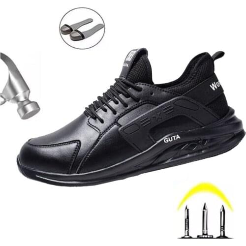 Summer Fly Woven Breathable Non-slip Fashion Casual Work Protective Shoes Anti-piercing and Anti-smashing Mens Safety Shoes