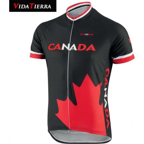 Hot 2019 VIDATIERRA man black red Cycling Jerseys Canada flag Retro team clothing love Canada bike wear pro racing team honour