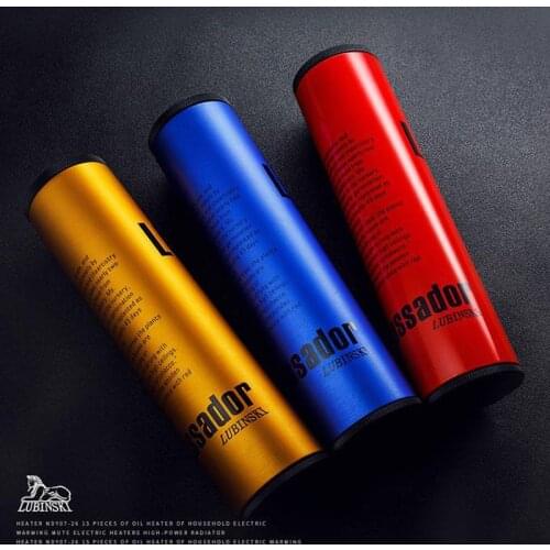 LUBINSKI Metal Cigar Tube Travel Humidor Box 3 Tube Cigar Case W/ Hygrometer Humidifier Classic Cigars Humidor Jar For COHIBA